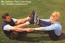 My trainer Paul, teaching me 'buddy resistance.'
